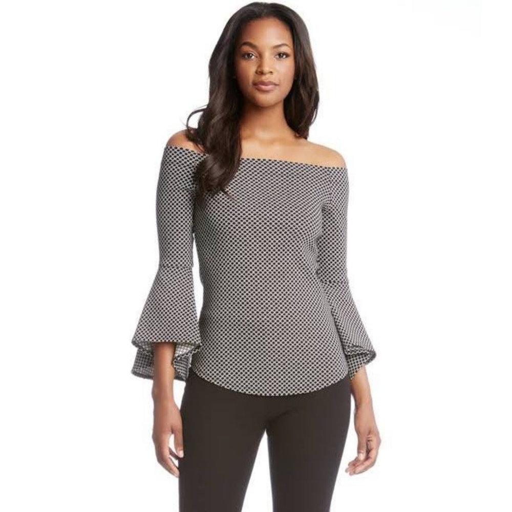 NWT Karen Kane flutter sleeve off shoulder top
